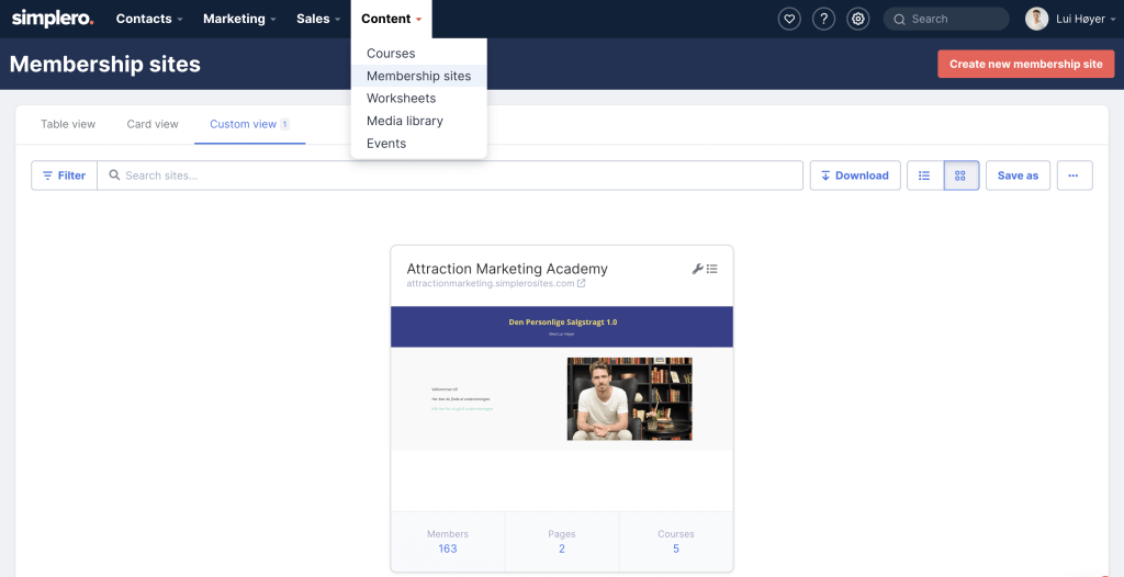Simplero membership site