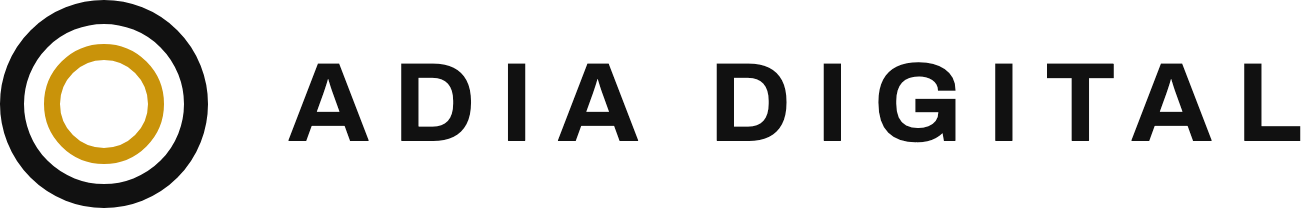 Adia Digital — logo (ink-ring med guld inderring)