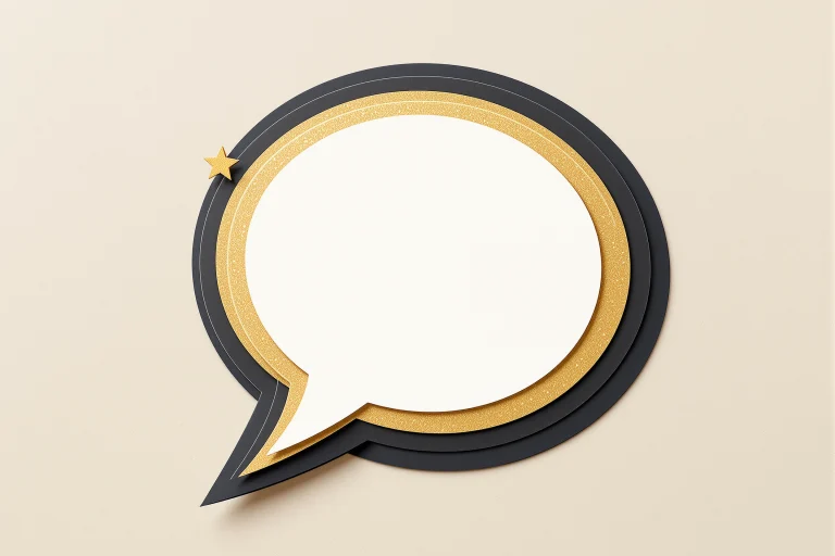 Taleboble med en gnist, som symbol på generative engine optimization
